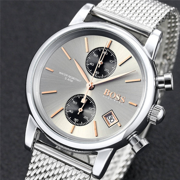 BOSS watch luxury fashtion mens watches 40mm quartz 3A stopwatch All function Relogio all pointers work deisgner waterproof man Chronograph