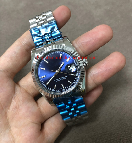 Luxury High Quality Men Watch Datejust 116234 36mm Blue Dial Stainless Steel Asia 2813 Movement Automatic Jubilee Bracelet Original Clasp