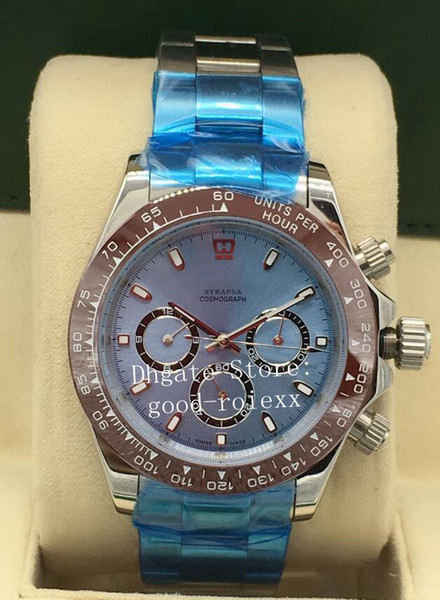 New Products Automatic 2813 Watch Mens Ice blue Dial Cosmograph Crystal 116506 Watches Men Ceramic Bezel Sport 116508 Perpetual Wristwatches