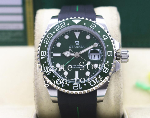 Mens Green Ceramic Bezel Automatic 2813 Sapphire Watch Men Rubber Gmt 116713 126711 116718 126715 116710 116719 126719 126710 126719 Watches