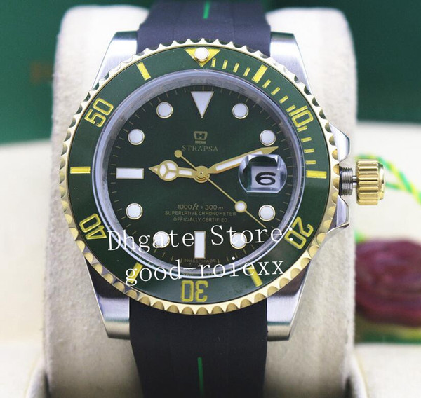 Mens Automatic 2813 Mechanical Watch Men Sapphire Green Ceramic Dive Superlative Sub 116613 Gold Rubber B Strap Sport Watches Wristwatches