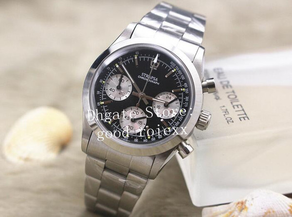 Vintage Men's Quartz Chronograph Watch Mens Panda Dial Swiss Ronda Cosmograph Stainless Steel Watches Men Antique Perpetual Wristwatches