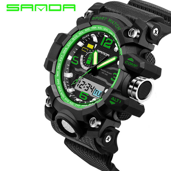 Mens Watches 2018 SANDA Fashion Watch Men G Style Waterproof Sports Military Watches Shock Luxury Analog Digital Sports Watches