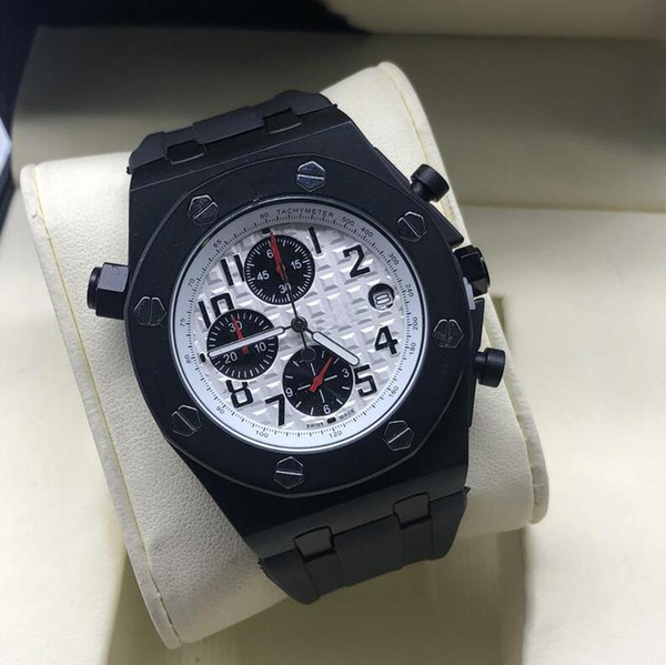 New 2018 Top Luxury Brand Rubber Band Royal Oak Offshore Sports Mens Watch Chronograph Stopwatch Limited Edition Men Watches Wristwatches