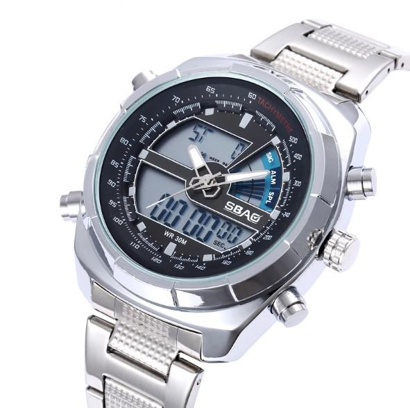 Outdoor sports multifunction watch, GMT, Thermometer, 24 hour indicator, moon phase display, alarm, countdown, world time, luminous, decorat