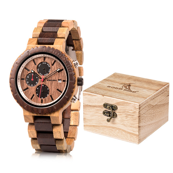 BOBO BIRD R21 Wooden Watch Men Relogio Masculino Luxury Stylish Timepieces Chronograph Military Quartz Watches Great Gift for Men