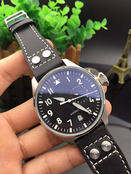 Top Quality Luxury Wristwatch Big Pilot Midnight black Dial Automatic Men's Watch 46MM Mens Watch Watches.