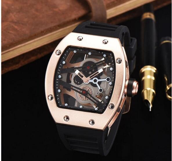 high quality men Quartz watches Silica Gel Strap watch men Casual Fashion Skeleton quartz watch Wholesale Free Shipping