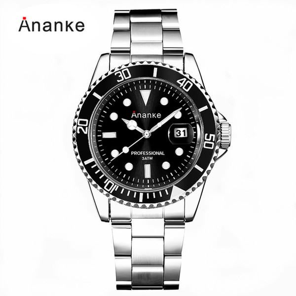 Hot style men's business classic Ananke(Ananke) water ghost watch rotation ring steel belt waterproof luminous watch