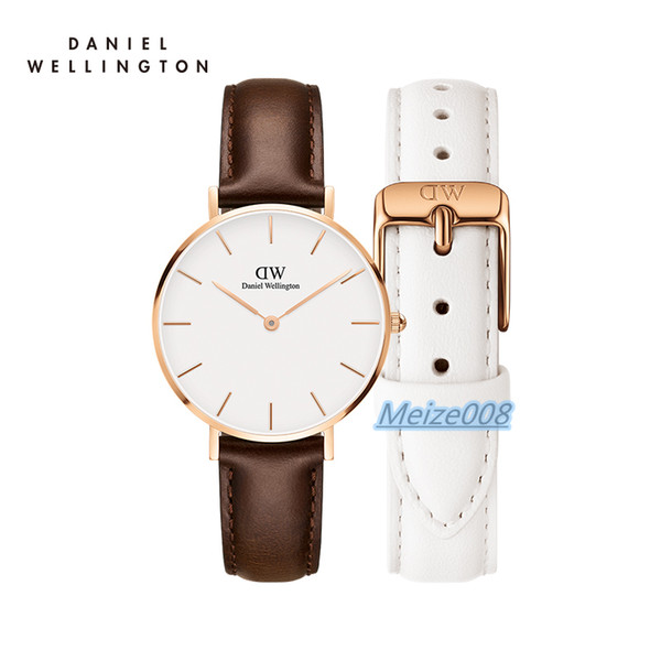 famous brand Daniel Wellington dw women mens WATCHes +Strap set fashion style rose gold mens Bracelet watch gift box relojes