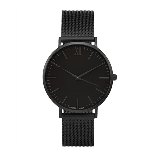 2018 Black Full Steel Fashion Casual Quartz Watch Men Dress Watches Business Male Relojes hombre Minimalism Simple Wristwatch