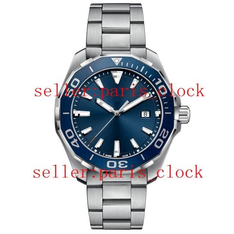 SF style BA0928 Super luminous Classic style High Quality 41mm Blue Triple Needle Blue Ring's Date display Stainless Steel Band Men watches