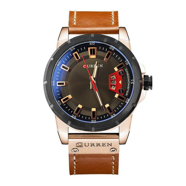 Automatic Watches brw 8284 Fashion Casual Brand Quartz Watches Man Clock leather Relogio Masculino Luxury Watches