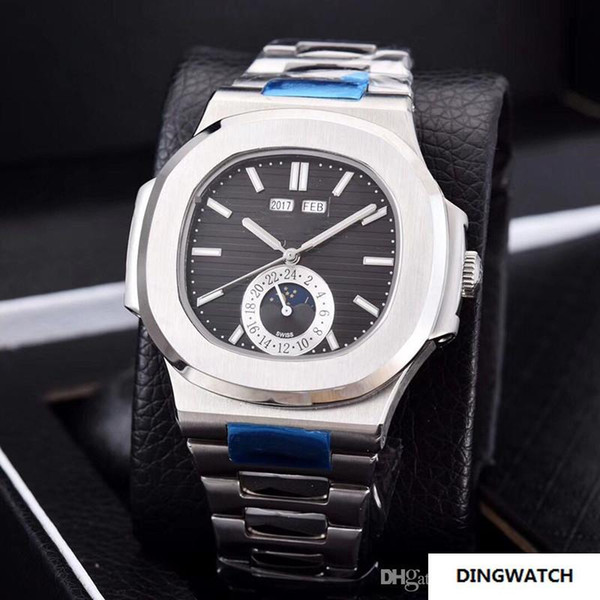 Top luxury watch high quality automatic silver stainless steel nautilus sports business brand mens watches wristwatch