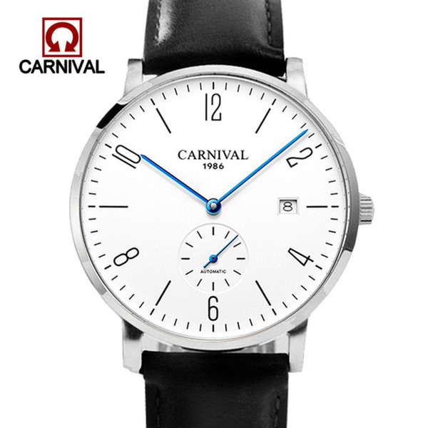 Carnival Automatic Watch Men Mechanical Watche 30m Waterproof Wristwatches Military Sapphire Crystal Mens Clock Erkek Kol Saati Y19021401