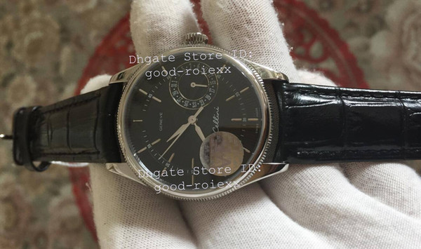 Antique Classic Mens Automatic Cal 3165 Cellini Watch Men Black Dial Leather 50519 Watches Sapphire 39mm Eta Mechanical Dress Wristwatches
