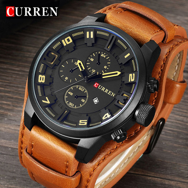 Curren Top Brand Luxury Men Watches Man Clock Male Retro Leather Army Military Sport Quartz-watch Men Hodinky Relojes Hombre J190507