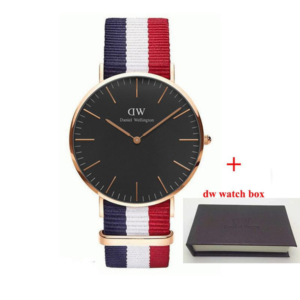 Fashion nylon style black 36/40mm rose gold man ladies watch 2019 top brand women men watches relojes with box