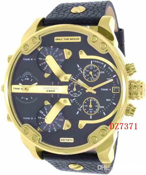 AAA Men's luxury brand quartz watches atmos clock watches Men Sports military Wristwatch DZ 7314 Brown leather waterproof calendar watch