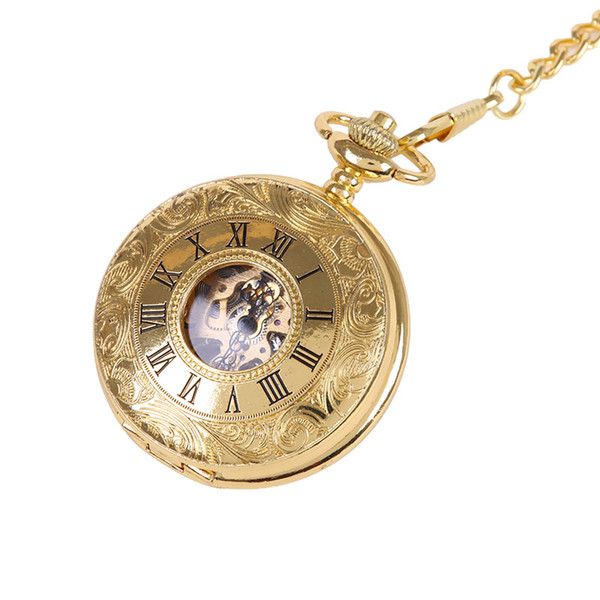 Wholesale 20pcs/lot Men perspective mechanical watches mechanical Roman pocket watch PW153