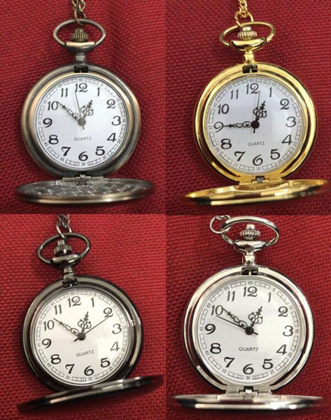 Wholesale 4Colors 600PCS/Lot Quarts watches Chain Bronze pocket watches PW043