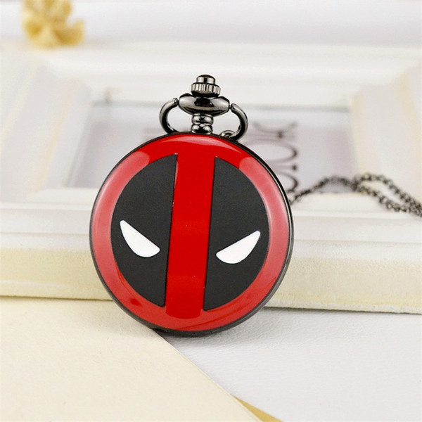 Wholesale 50pcs/lot classic DEADPOOL watch vintage pocket watch necklace Men Women antique Bronze watch PW051