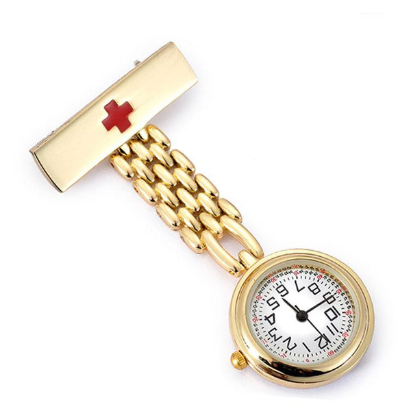 fob pocket watch nurse red cross gold silver chain brooch doctor nurse hospital medical gift cloc Japanese movement DHL free shipping