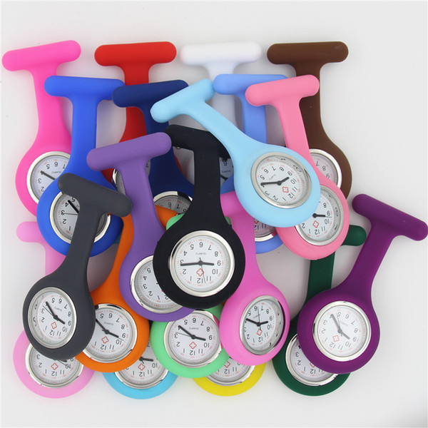 Nurse Medical watch Silicone Clip Pocket Watches Fashion Nurse Brooch Fob Tunic Cover Doctor silicone Quartz watches NW024