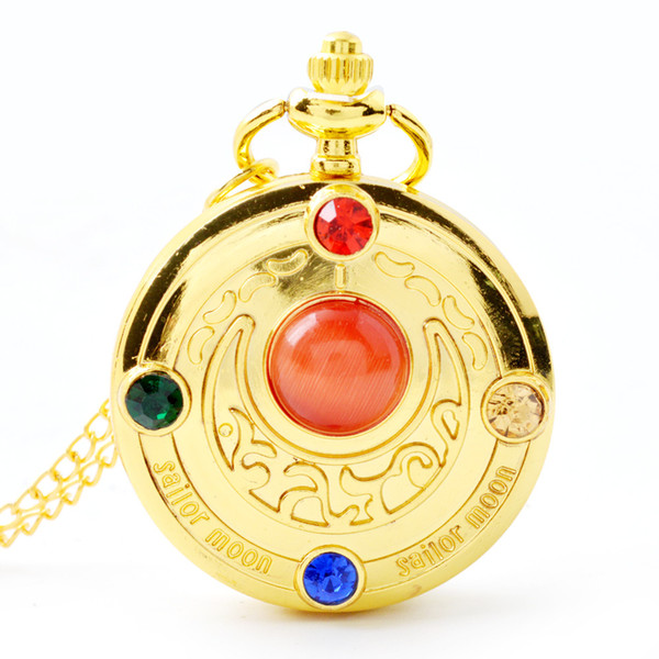 Wholesale 50pcs/lot Pendant Chain Quartz Gold Watch Girl Pocket Watch PW117