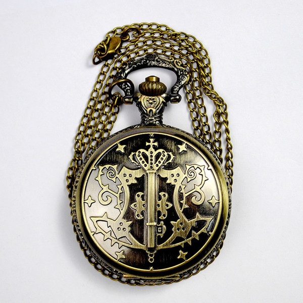 Wholesale 50pcs/lot Pendant Chain Quartz Bronze Magic Watch Pocket Watch PW099