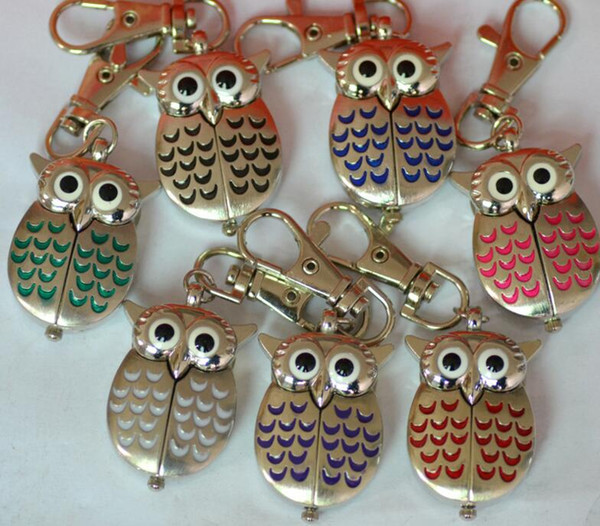 Wholesale 50pcs/lot Cute Vintage Night owl Necklace Pendant Quartz Pocket Watch Necklace Owl Watches PW007