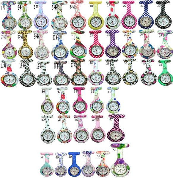 Wholesale 200pcs/lot Mix 11colors New Nurse Watch Brooches Silicone Leopard Tunic Batteries Nurse Watch NW003