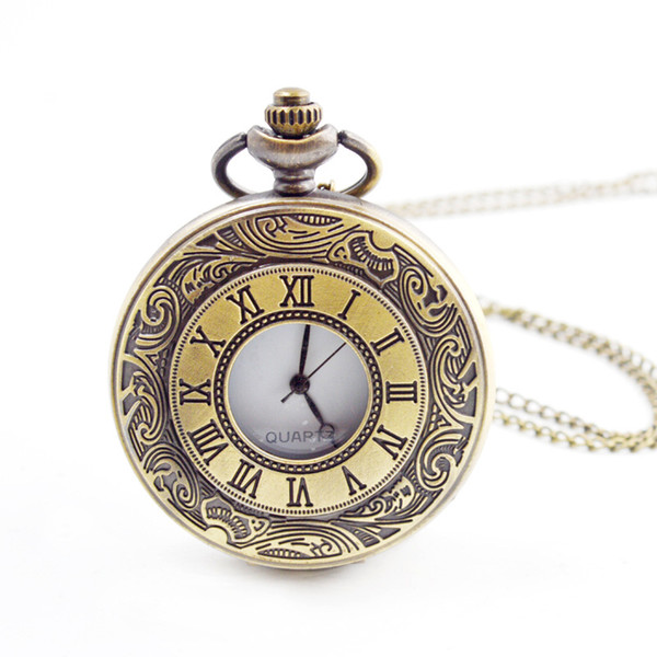 wholesale 100pcs/lot mix 4Colors classic Roman Pocket watch vintage pocket watch Men Women antique models Tuo table watch PW012