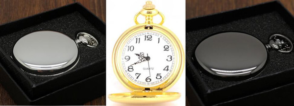 Wholesale Mix 3Colors Quartz watches Chain Bronze pocket watches with Gift box PW044