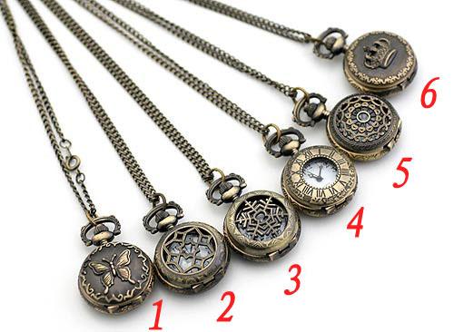 lot of 20pcs mix style Antique Pocket watch with chain , Necklace Classic Pocket Watches