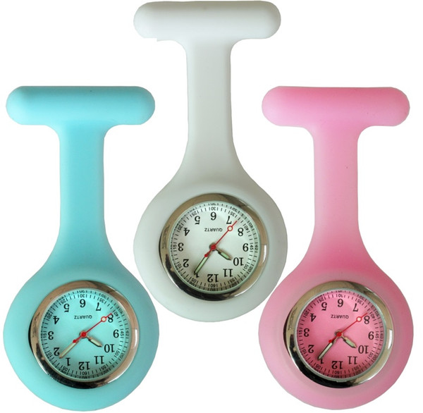 NEW fashion full colors design silicone rubber soft pin nurse FOB pocket watch unisex ladies women doctor medical hang watches