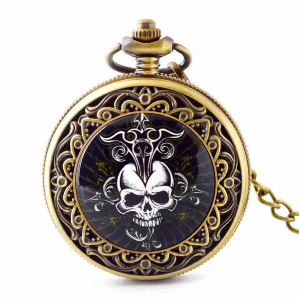 Elinwatch new Vintage quartz pocket watch Domestic movement Luxury Classic Punk pocket watch with long chain.