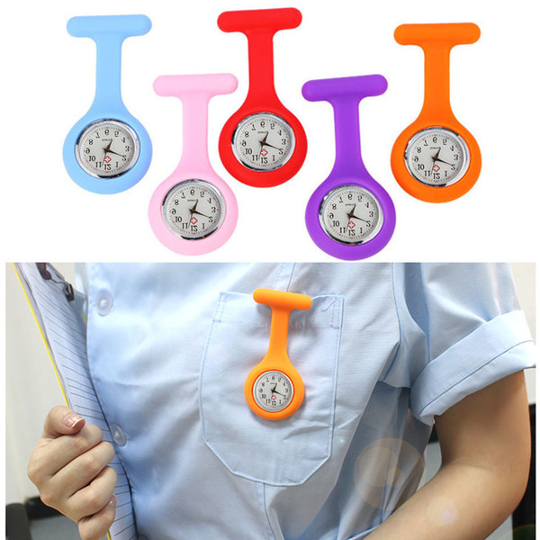 Hot Sell Fashion Pocket Watches Silicone Nurse Watch Brooch Tunic Fob Watch with Clip With Free Battery Doctor Medical reloj de