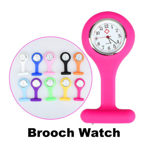 Fashion Nurse Medical Watch Clip Pocket Watches With Pin Colorful Brooch Fob Tunic Cover Quartz Watch Christmas Gift