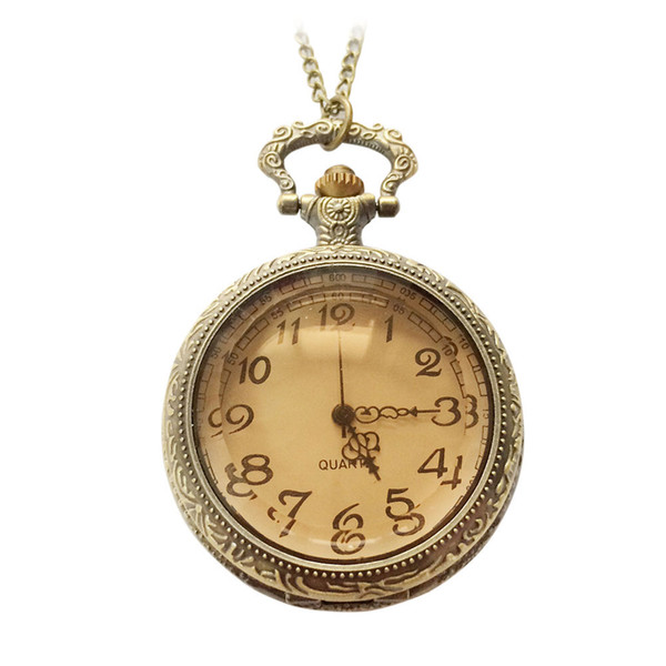 New Fashion Vintage Antique Glass Dark Brown Quartz Pocket Watch for Women Men Jewelry Gift High Quality@88