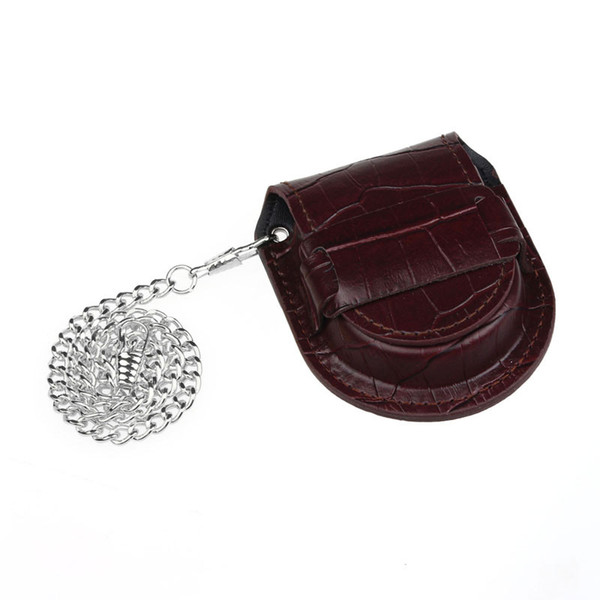 Brown Bamboo pattern Pocket Watch Holder Box Coin Purse Bag With Chain 2018 new sales Watch Holder bag for woman man