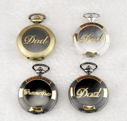 Increase grandpa English letters Pocket Watch Retro Necklace Table Men and Women Antique Gifts Commemorative Pocket Watch m3