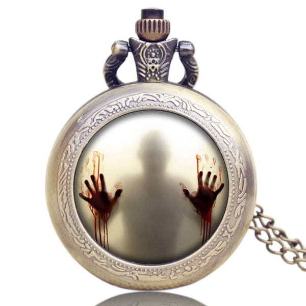 Antique The Design Pocket Watch Quartz Analog Steampunk Necklace Pendant Womens Mens Cool Gifts