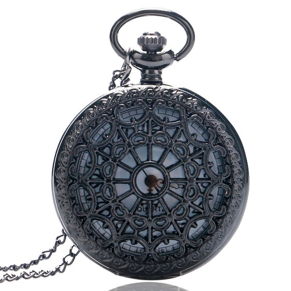 Vintage Beautiful Web Spider Exquisite Grilles Pocket Watches Necklace Pendant Chain Clock Birthday Gifts Bag Reloj De Bolsillo