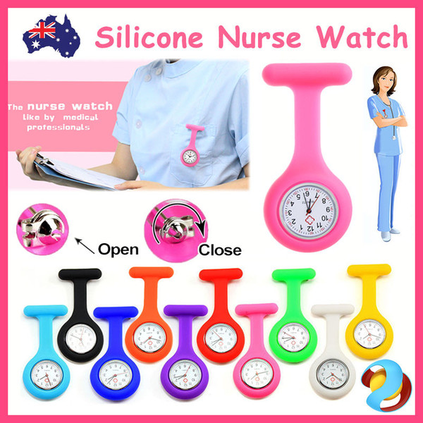 Silicone Nurse Brooch Tunic Fob Watch Nursing Nurses Pendant Pocket Watch Free Shipping Fob Watches Medical Nurse Watch