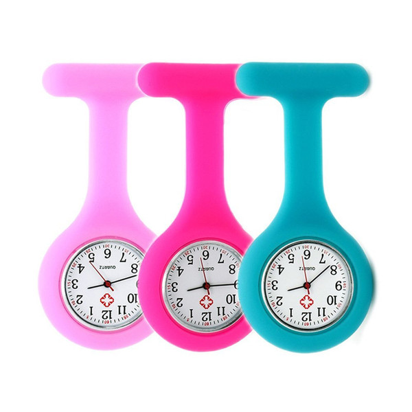 Nurse Medical Watch Silicone Clip Pocket Watches Colorful Brooch Fob Tunic Cover Doctor Silicon Quartz Watches