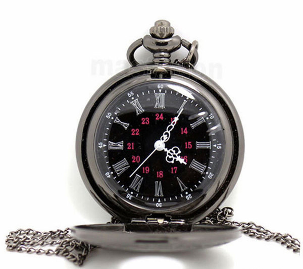 black classic Roman Pocket watch vintage pocket watch Men Women antique models Tuo table watch PW025