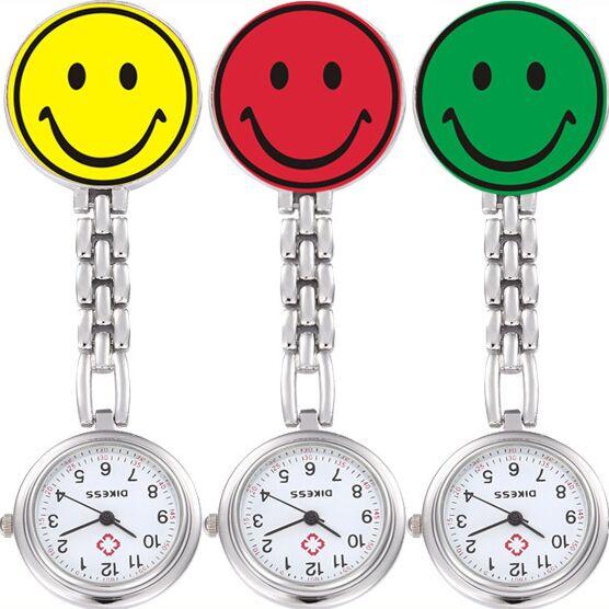 Smile Nurse watches 7 colors Pocket Watch alloy band brooch Nurse Watch for Christmas birthday gift Free DHL Fedex TNT