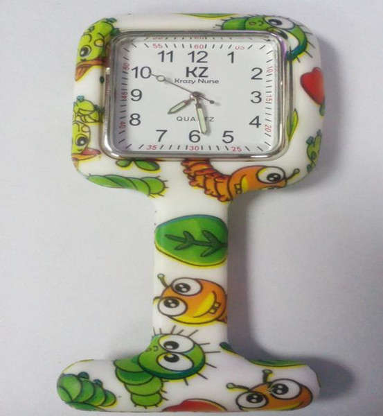 Newest 20 Styles Square Colorful Prints Silicone Nurse watch Pocket Watches Doctor Fob Quartz Watch Kids Gift Watches LB57
