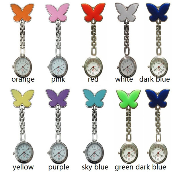 Medical nurse watch nurse pin watch new fashion 3 styles butterfly/smiley face/Triangle pocket wtches